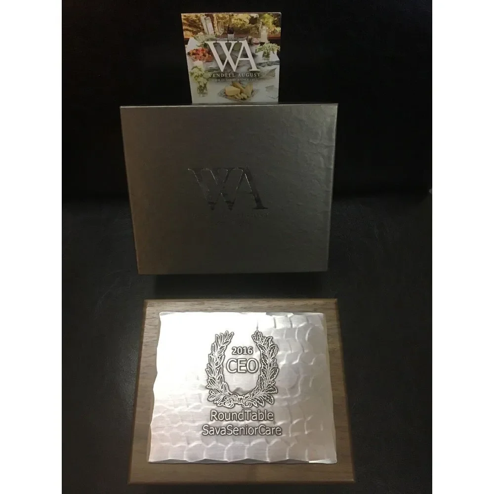 New NIB WENDELL AUGUST Wooden Box With FORGE Aluminum Top